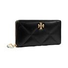 Tory Burch Kira Diamond Quilt Charm Continental Wallet Black