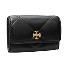 Tory Burch Kira Diamond Quilt Flap Card Case Black