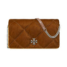 Tory Burch Kira Diamond Quilt Velvet Crossbody Warm Honey