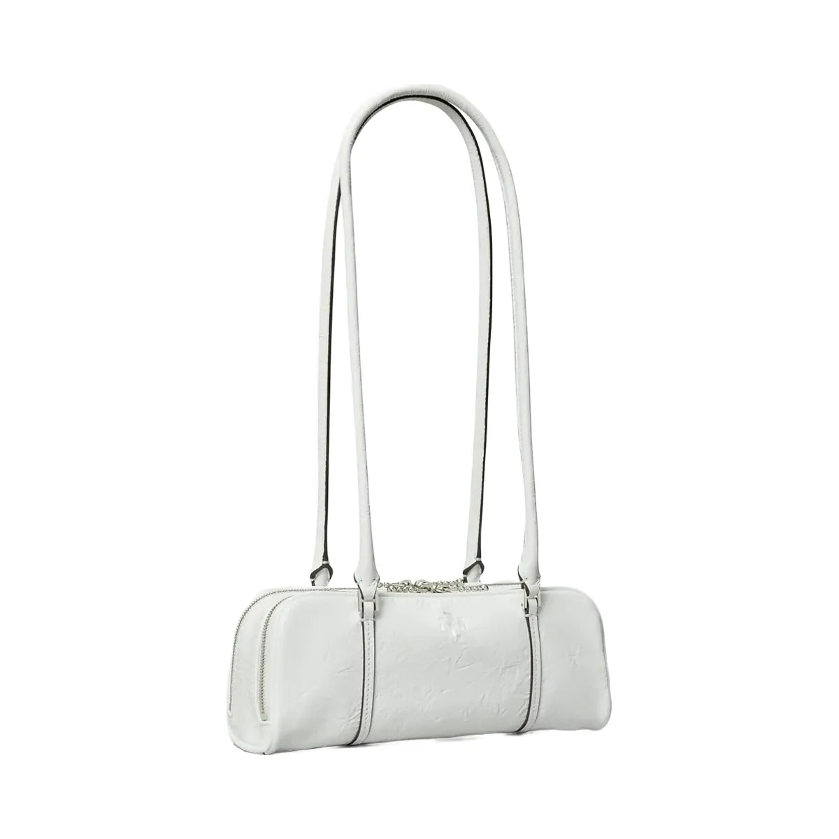 Tory Burch Mini Crinkle Leather Marshmallow Satchel White