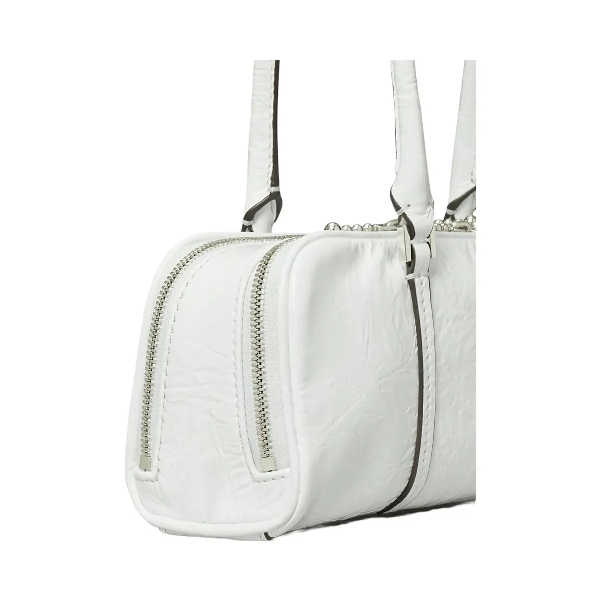 Tory Burch Mini Crinkle Leather Marshmallow Satchel White