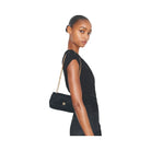 Tory Burch Mini Kira Diamond Quilt Velvet Pav Flap Bag Black