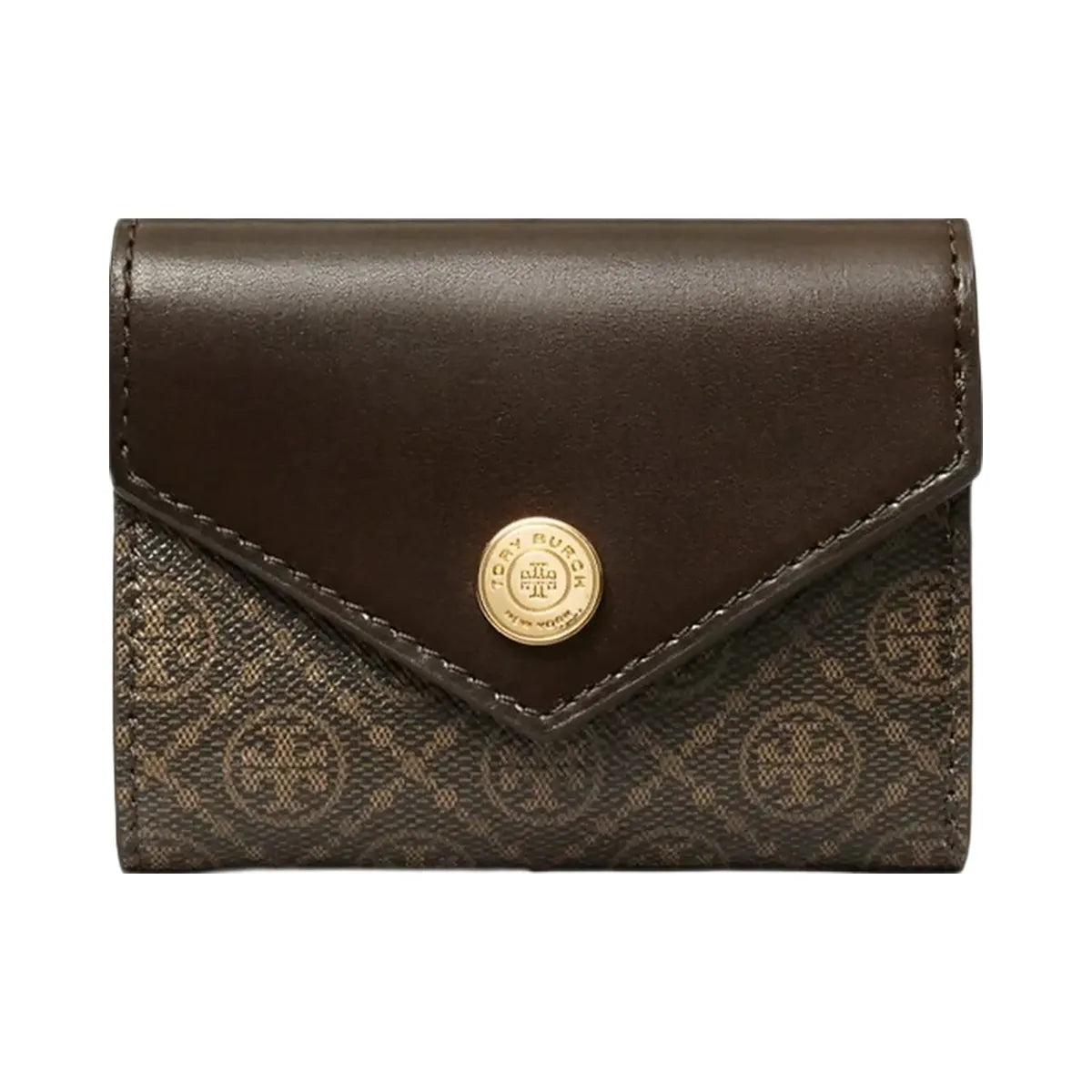 Tory Burch T Monogram Coated Canvas Small Envelope Wallet French Press