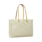 Tory Burch T Monogram Pebbled Tote Light Titanium