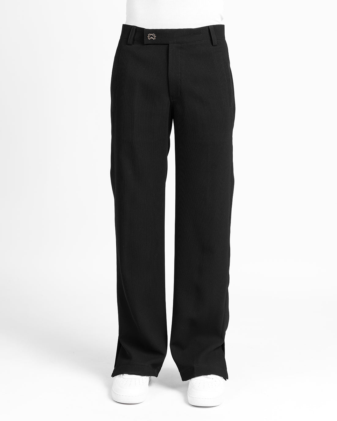 EVEMEN WAFFLE PANTS - BLACK